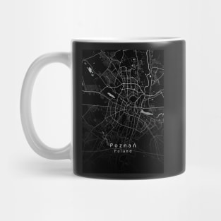 Poznan Poland City Map dark Mug